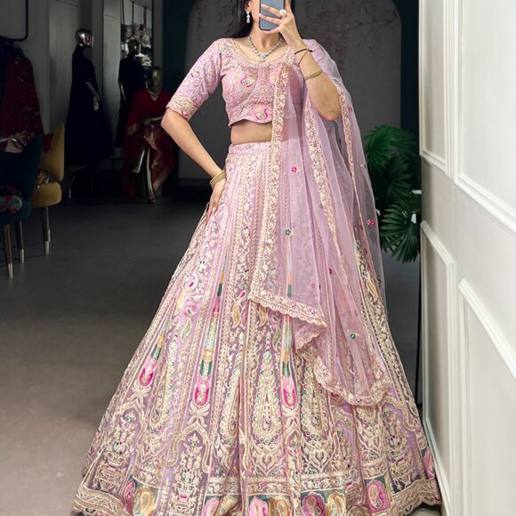 PASTEL & EMBROIDERY LEHENGA CHOLI - Picture 2 of 6
